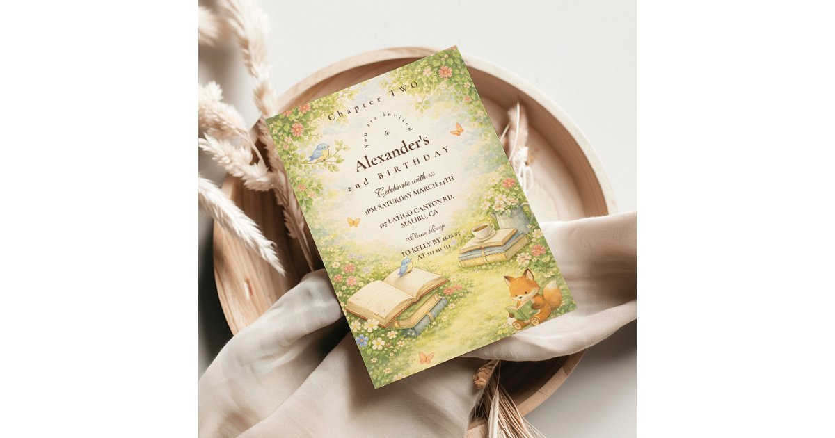 Storybook Chapter Two Birthday Invitation | Zazzle