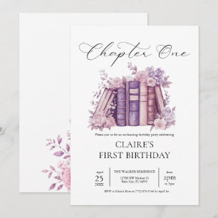 Storybook Coquette Book Chapter One First Birthday Invitation