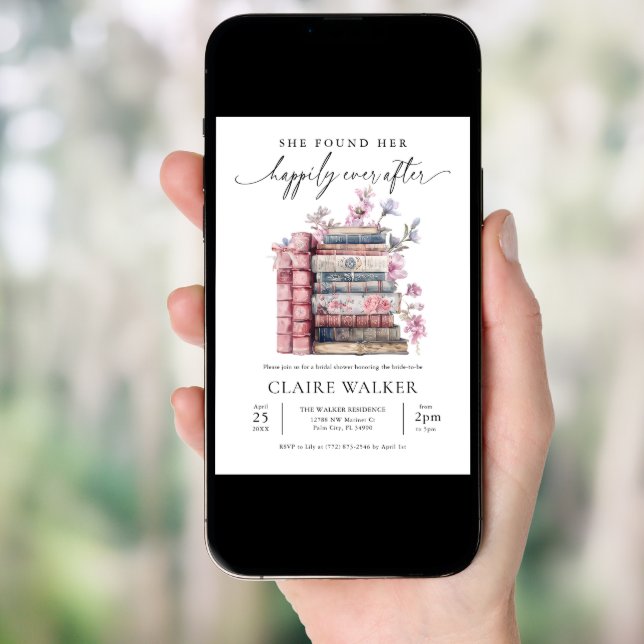 Storybook Coquette Book New Chapter Bridal Shower Invitation (Front Digital)