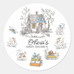 Storybook Cottage Baby Shower Favor Sticker