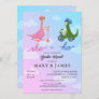 Storybook Cute Dinosaurs Gender Reveal Party Invitation