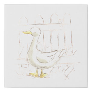 Storybook Duck Faux Canvas Print