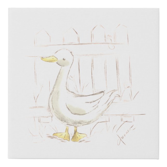 Storybook Duck Faux Canvas Print (Front)