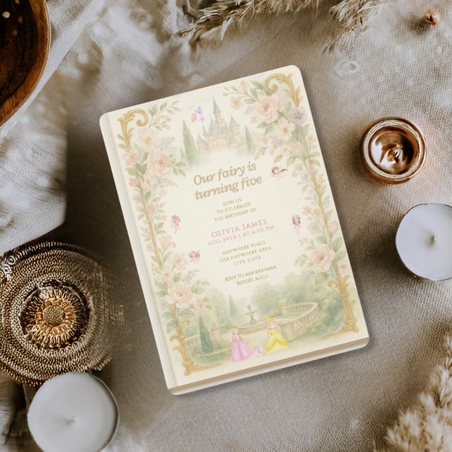Storybook, fairy first, fairytale 5th birthday invitation (Creator Uploaded)