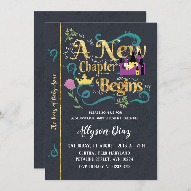 Storybook fairy tale Baby Shower Invitation (Front/Back)