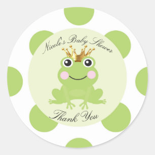 Storybook Fairy Tale Frog Prince Baby Shower Classic Round Sticker