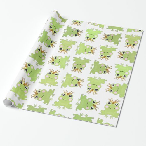 Storybook Fairy Tale Frog Prince Baby Shower Party Wrapping Paper