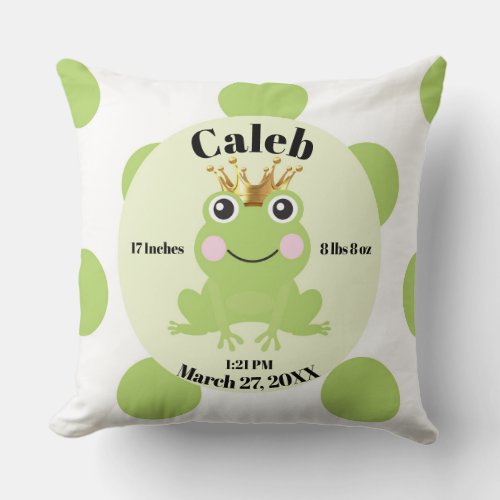 Storybook Fairy Tale Frog Prince Birth Pillow Gift