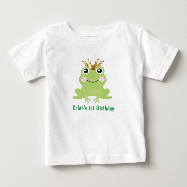 Storybook Fairytale Frog Prince 1st Birthday Baby T-Shirt (Front)