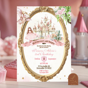 Storybook Fairytale Princess and Knights Birthday  Invitation