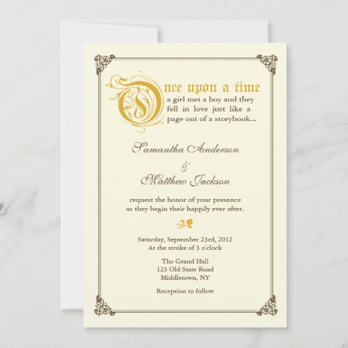 Storybook Fairytale Wedding Invitation _ Gold