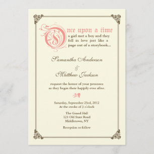 Storybook Fairytale Wedding Invitation - Pink