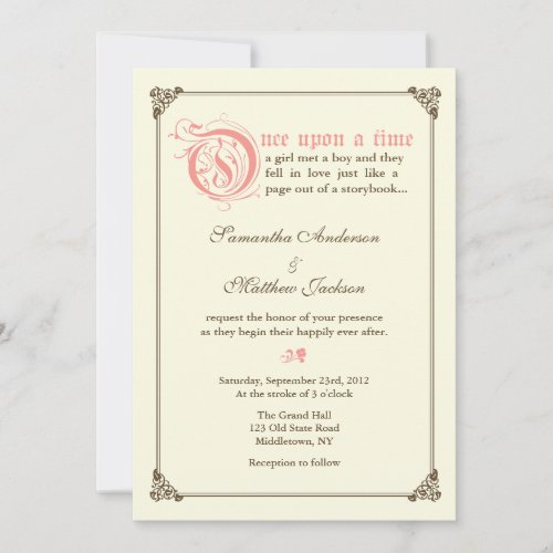 Storybook Fairytale Wedding Invitation _ Pink