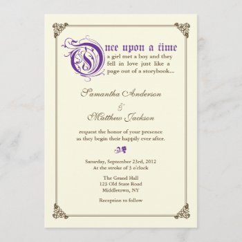 Storybook Fairytale Wedding Invitation - Purple by oddowl at Zazzle