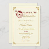 Storybook Fairytale Wedding Invitation -Red/Gold (Front/Back)