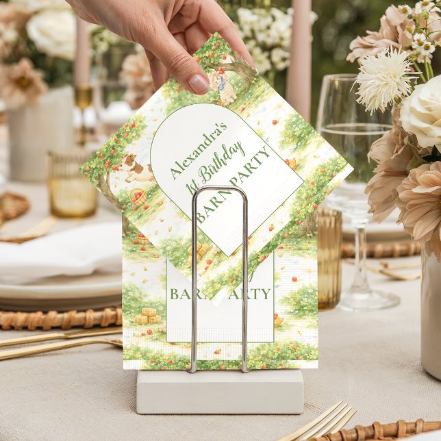 Storybook Farm Animals First Birthday Napkins (Creator Uploaded)