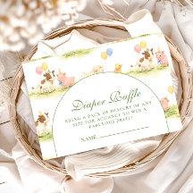Storybook Farm Animals Pastel Diapper Raffle