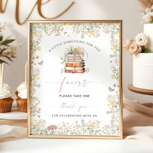 Storybook Favor Sign Wildflower Chapter Books