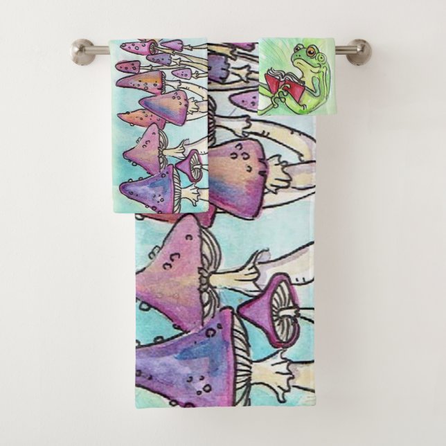 Storybook Frog Reading Bath Towel Set (Insitu)