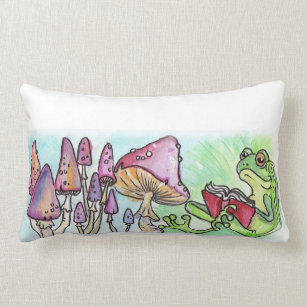 frog reading pillow