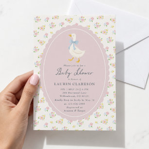 Storybook Garden Goose Baby Shower Invitation