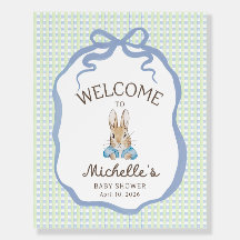 Storybook Garden Rabbit Baby Shower Welcome Sign