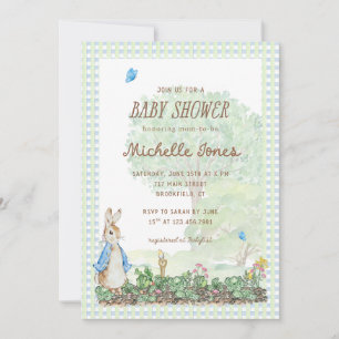 Storybook Garden Rabbit Inspired Baby Shower Invitation