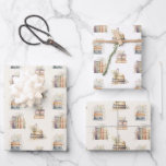 Storybook Gift Wrap New Chapter Wrapping Paper<br><div class="desc">Pretty storybook wrapping paper sheets that feature a watercolor storybook pattern. Two sheets have a pale cream background and the other sheet has a white background. This stylish gift wrap is the perfect finishing touch for a baby shower, bridal shower or birthday gift. Pair with anything from the EVERLY collection...</div>