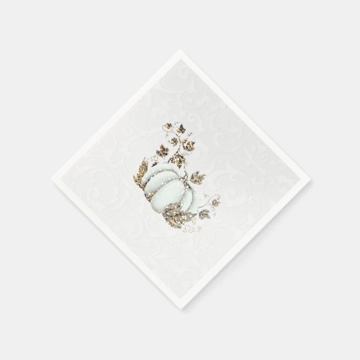 Storybook Gold White Pumpkin Fairy Tale Party Paper Napkins Zazzle