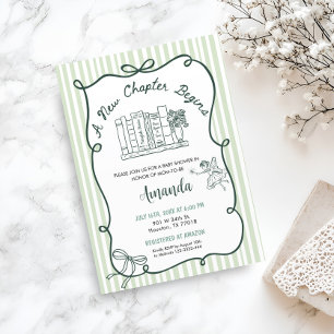 Storybook Green Baby Shower Invitation