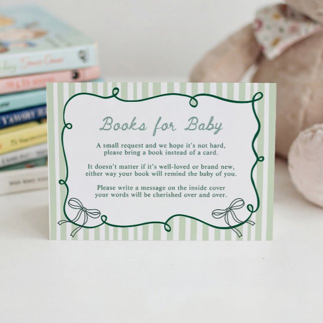 Storybook Green Books for Baby Cards  (Creator Uploaded)