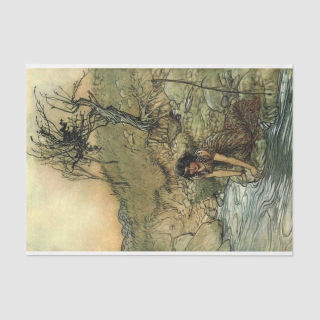 Storybook Lady Water Decoupage  Tissue Paper (Front)