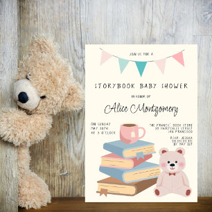 Storybook Library Themed Baby Girl Shower Invitation