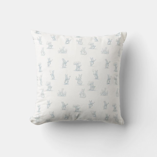 Storybook Little Bunny Peter Throw Pillow (Front)