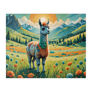 Storybook Llama Standing Acrylic Print