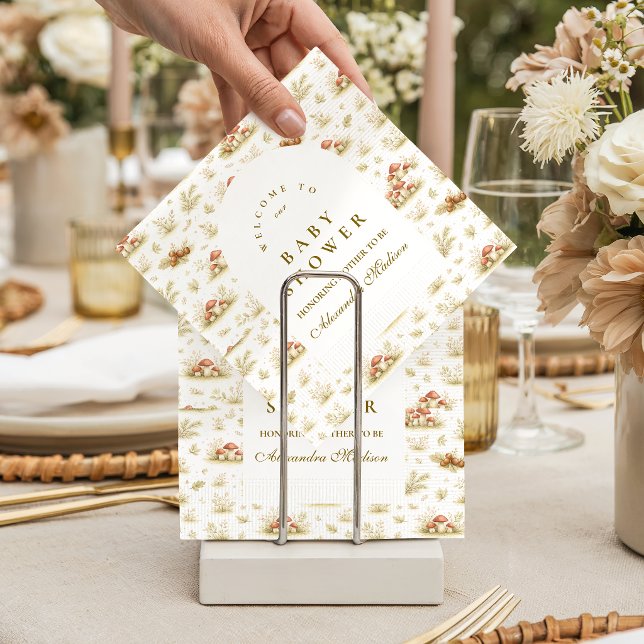 Storybook Mushroom Woodland Baby Shower Napkins (Creator Uploaded)
