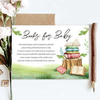 Storybook New Chapter Baby Shower Bring A Book Enclosure Card by Anietillustration at Zazzle