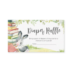 Storybook New Chapter Baby Shower Diaper Raffle Enclosure Card
