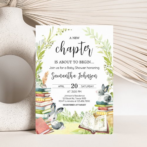 Storybook New Chapter Baby Shower Invitation