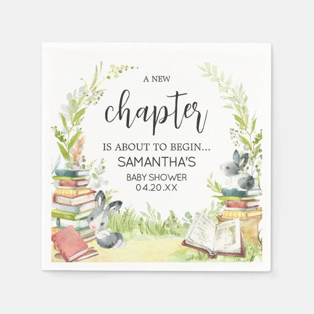 Storybook New Chapter Baby Shower Napkins (Front)