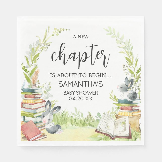 Storybook New Chapter Baby Shower Napkins (Front)