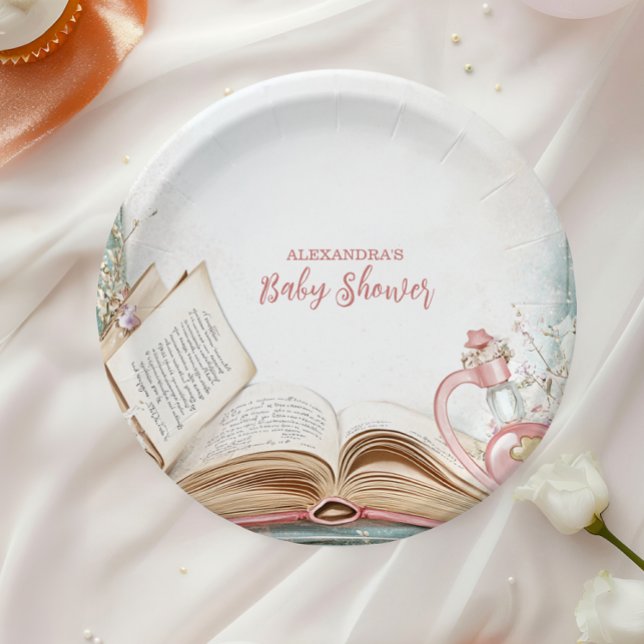 Storybook New Chapter Baby Shower Paper Plates (Creator Uploaded)