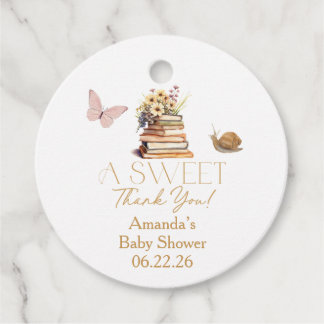 Storybook New Chapter Baby Shower Wildflower Favor Tags
