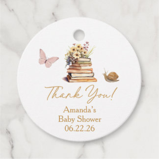 Storybook New Chapter Baby Shower Wildflower Favor Tags