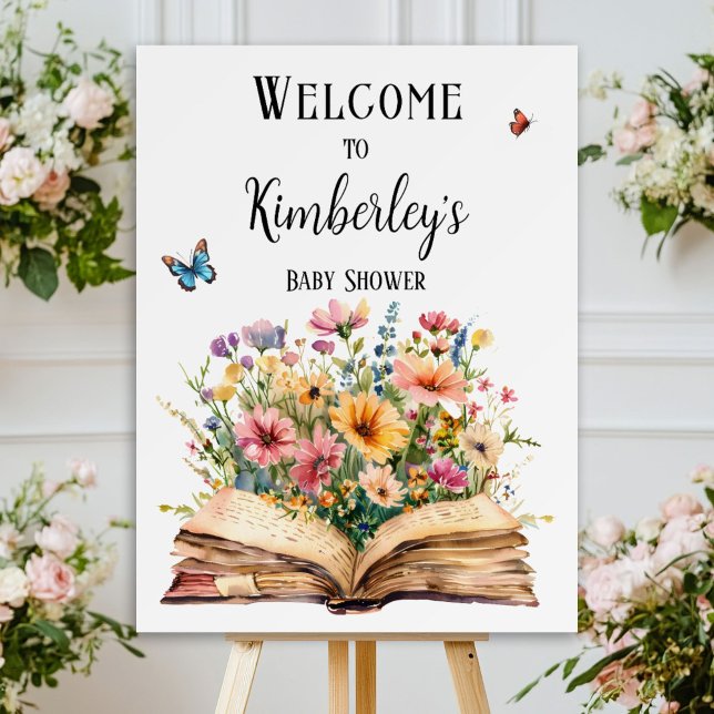 Storybook New Chapter Baby Shower Wildflower  Foam Board (Creator Uploaded)