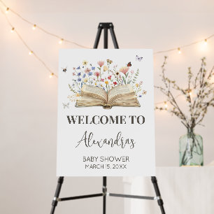 Storybook New Chapter Begins Baby Shower Welcome Foam Board