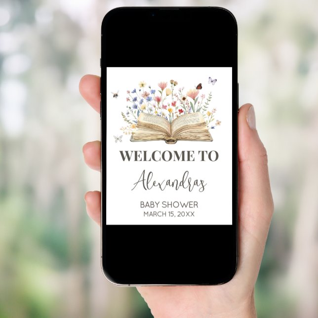 Storybook New Chapter Begins Baby Shower Welcome Poster (Front Digital)