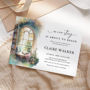 Storybook New Chapter Book Themed Baby Shower Invitation