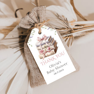 Storybook New Chapter Bow Book Baby Shower Gift Tags