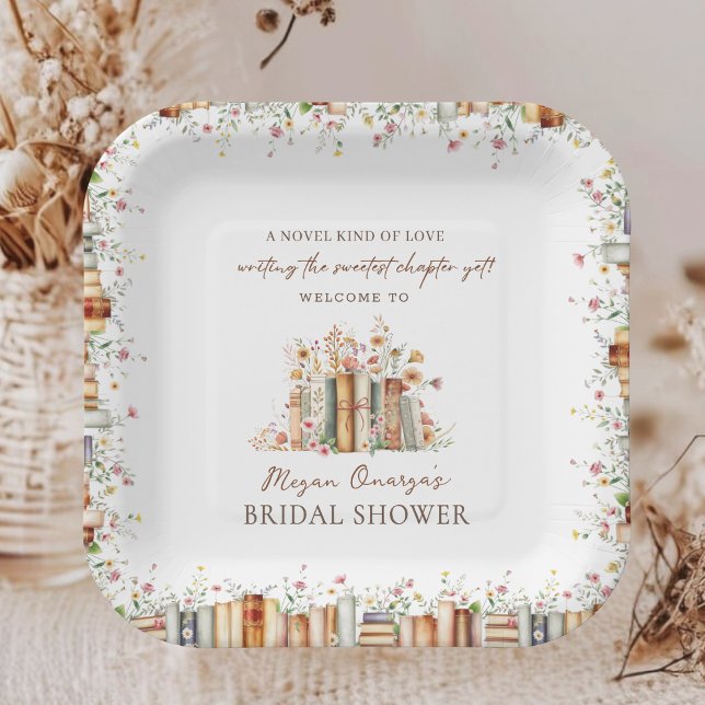 Storybook New Chapter Bridal Shower Party Paper Plates (Creator Uploaded)